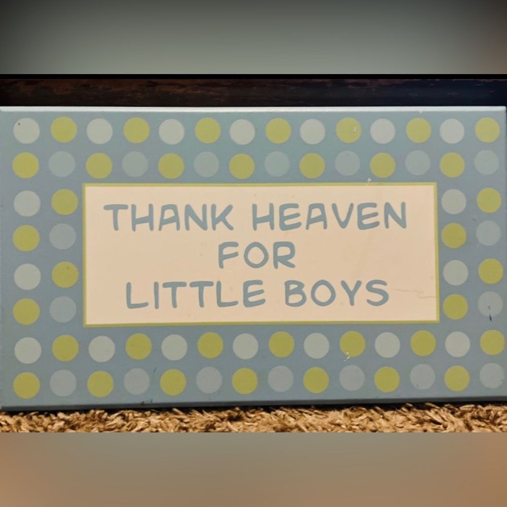 Thank Heaven For Little Boys polka dot wood sign